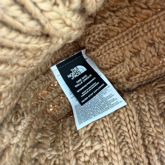 The North Face Oh Mega Pom Beanie / Toque in Almond Butter - Picture 5 of 8